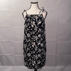 Expressions Black & White Floral Tie Straps Dress womens Size 16